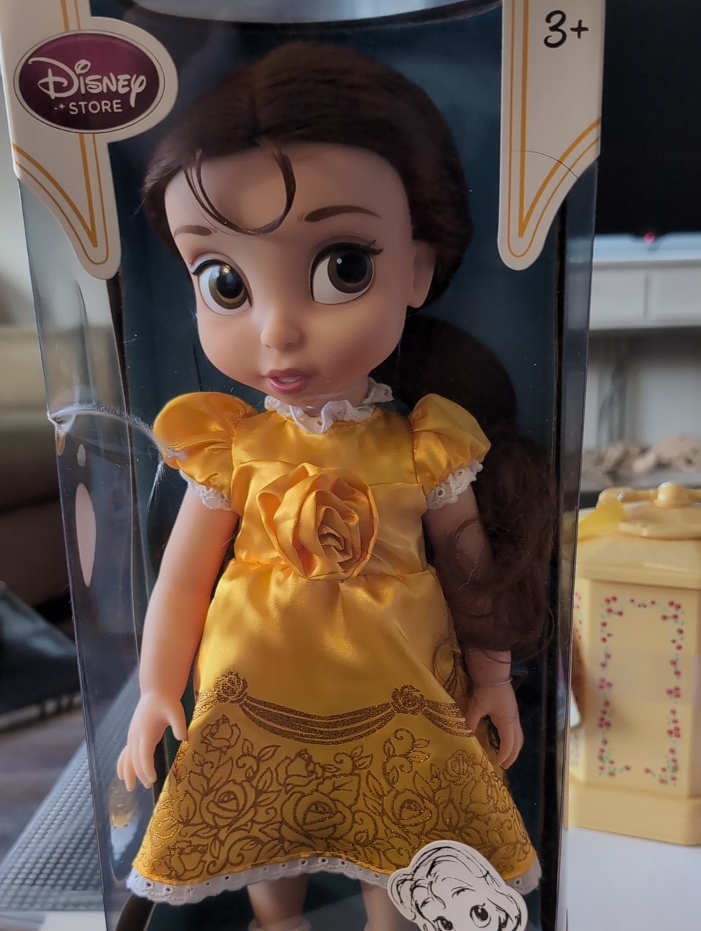 Disney Belle Doll in Yellow Dress with Brown Hair